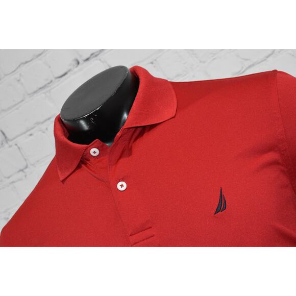 Nautica Golf Polo Shirt Men Size Medium Performance Polyester - Picture 2 of 6